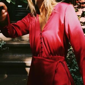 Satin Effect Wrap Dress